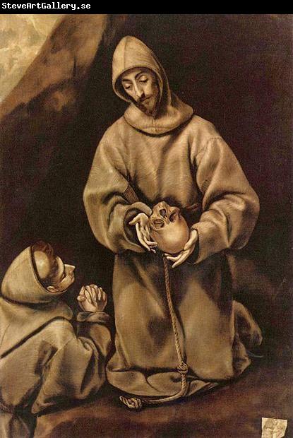 El Greco Hl. Franziskus und Bruder Leo, uber den Tod meditierend